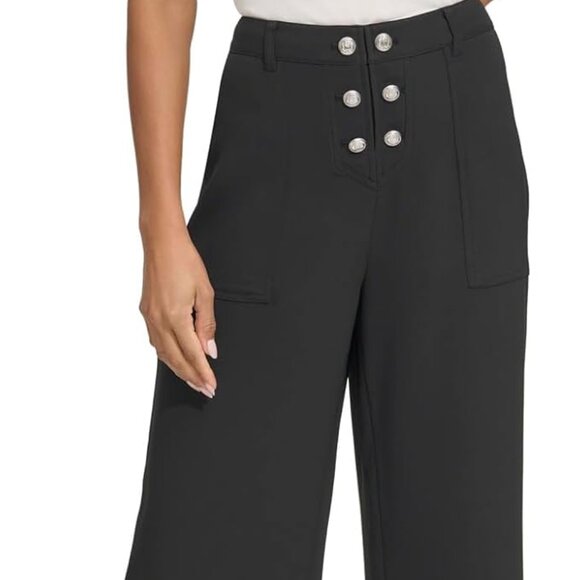 Karl Lagerfeld Pants - Karl Lagerfeld Paris Women’s Button-Front Ankle Pants – Black 4 NWT
